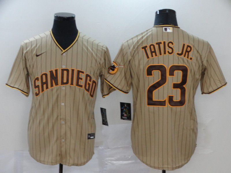 Men San Diego Padres 23 Tatis jr brown stripes Nike Game MLB Jerseys